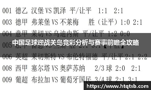 中国足球迎战关岛竞彩分析与赛事前瞻全攻略